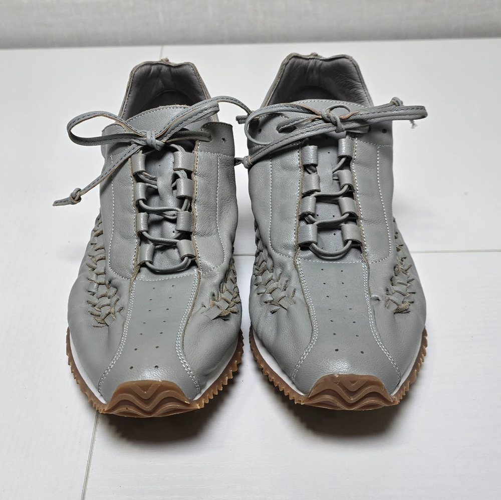 Move by Chocolate Blu Seville Woven Leather Sneakers Gray Women EU 38 US 7.5